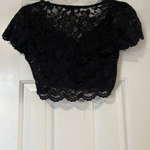 Papaya lace crop top